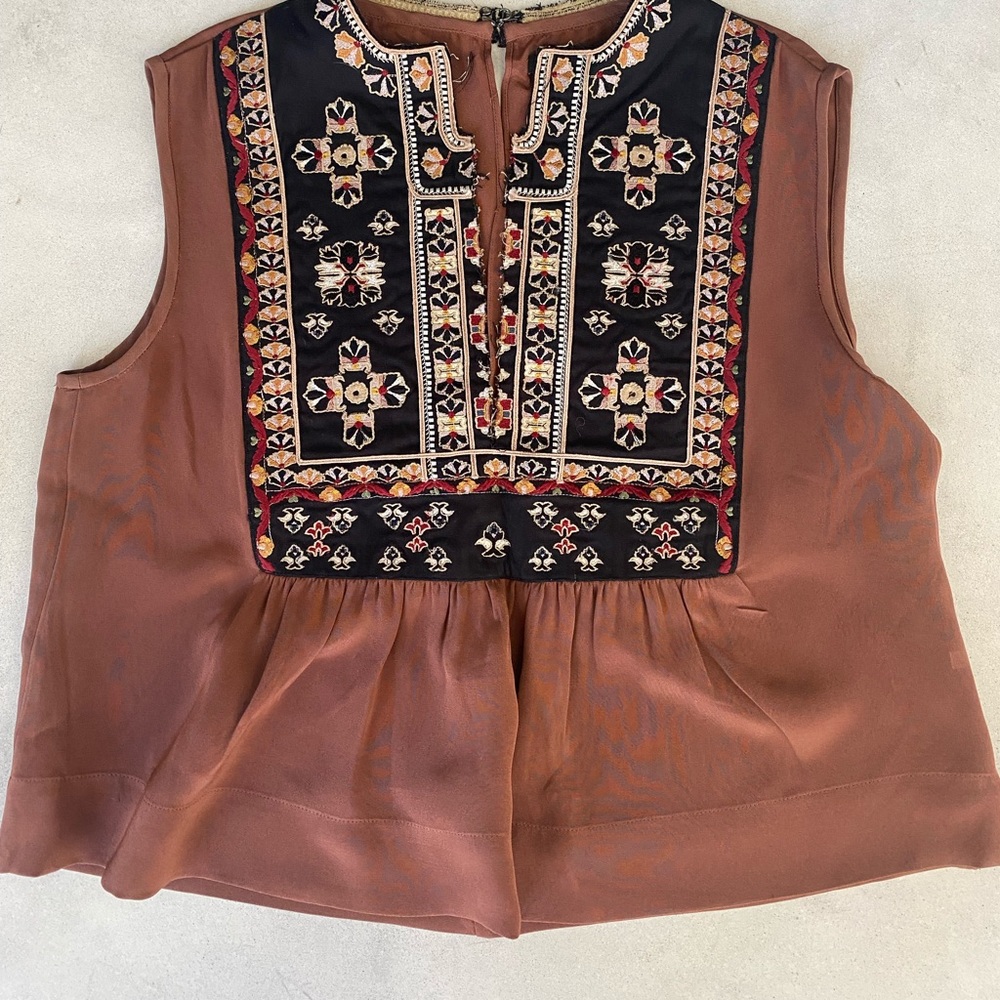 Isabel Marant Embroidered silk Top